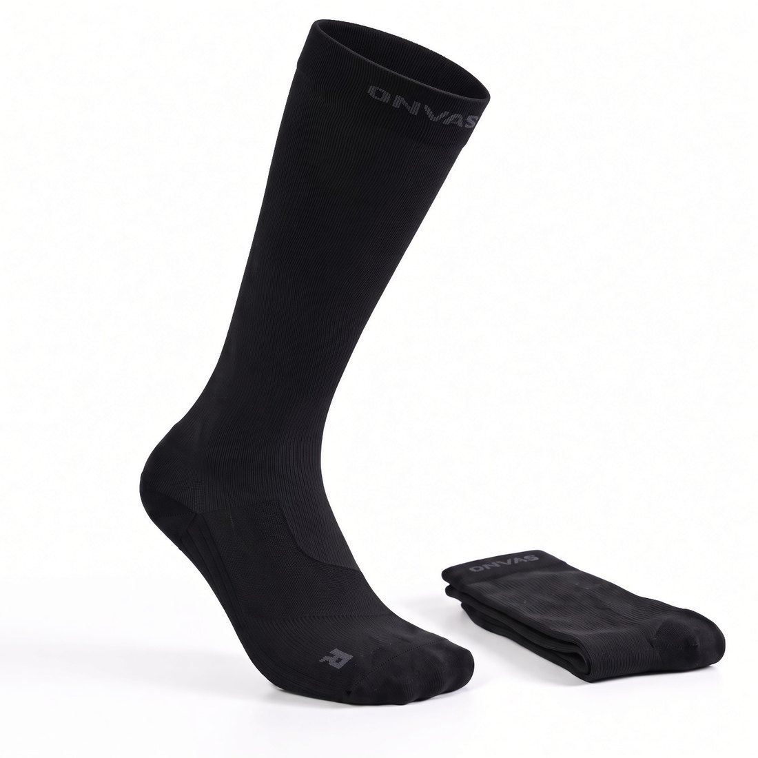 ONVAS Core V1 upright sock beside a folded pair
